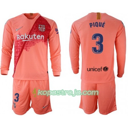 Billiga Fotbollströjor FC Barcelona Pique 3 Barn Tredje tröja 2018/19 Långärmad